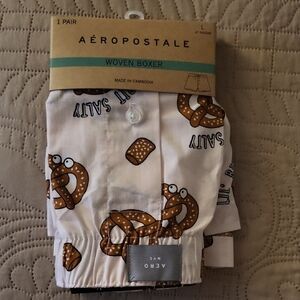 Aeropostale Men's Pretzel Print Boxers - Pink and Brown NWT